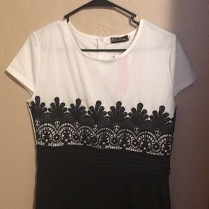 White and black dress